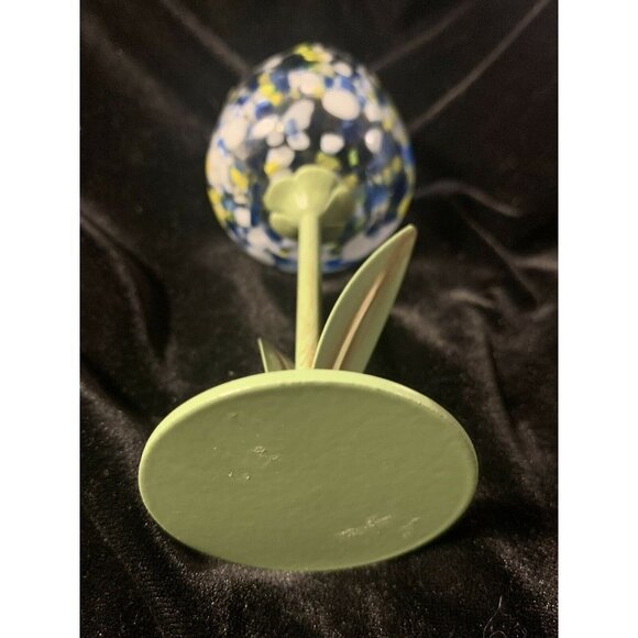 Cottage Chic Shabby Style Metal Glass Tulip Flower Tea Light Candle Holder - Picture 2 of 10